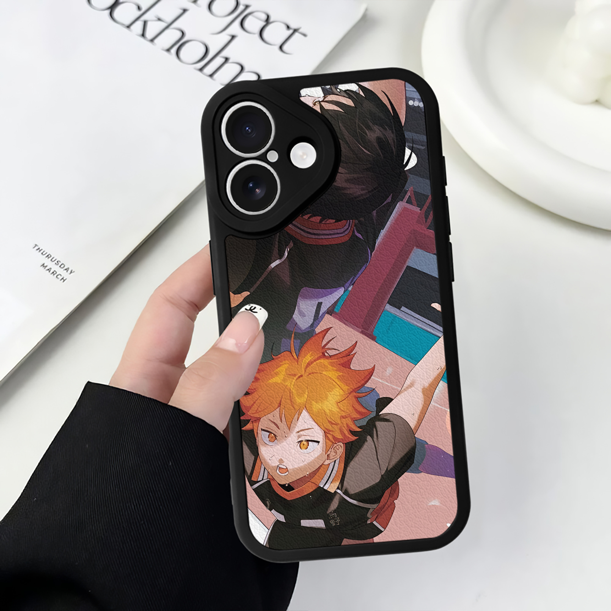 （画像用） ハイキュー!! Haikyu!! 【iPhone 16シリーズ対応】シリコンスマホケース（レザー調） 材質：シリコン